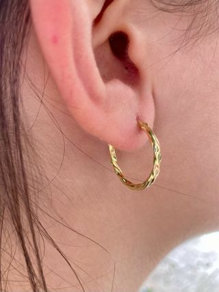 Orecchini a cerchio lavorati Argento placcato oro