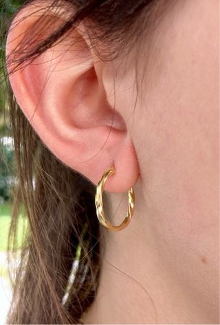 Orecchini a cerchio lavorati Argento placcato oro