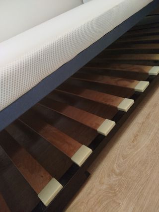 Somier doble beige y gris Regalo cubre somier tela