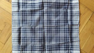 Pañuelo traje baturro cuadros azul y blanco