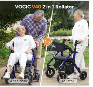 Andador Silla de Ruedas 2 en 1 Vocic azul