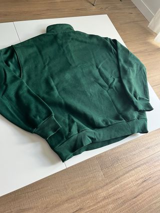 Quiet Place Sweatshirt Green Half Zip Embroidered