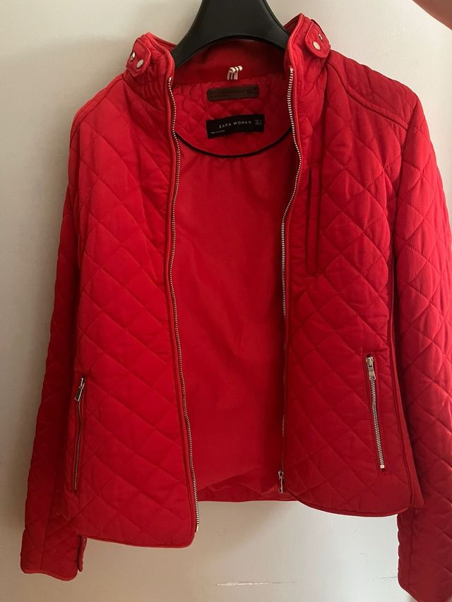 Anorak Zara Mujer Rojo Acolchado