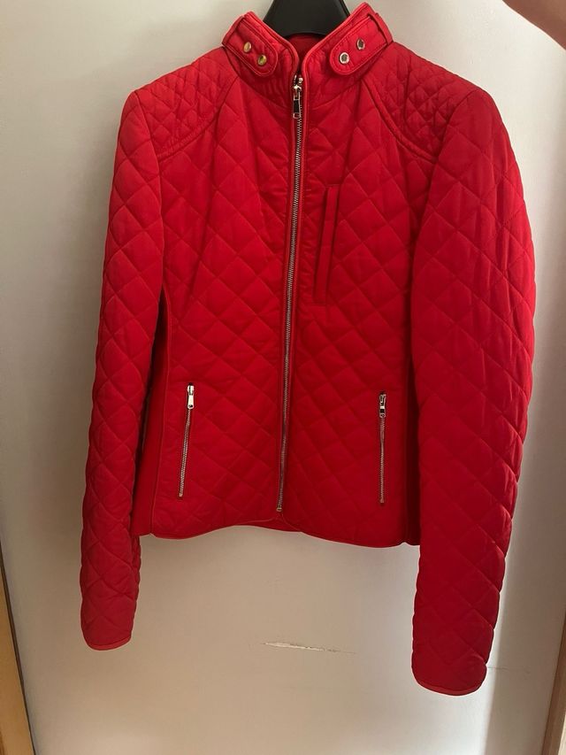 Anorak Zara Mujer Rojo Acolchado