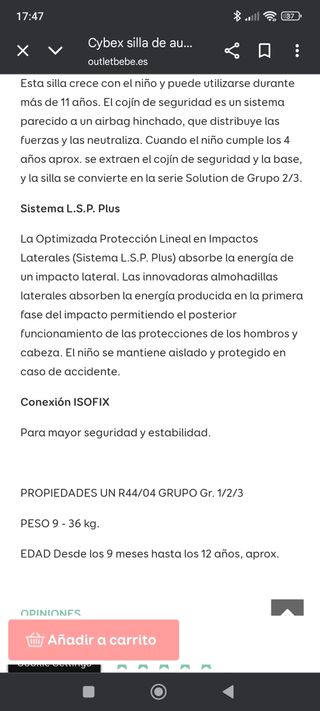 Silla coche Cybex Pallas 1-2-3