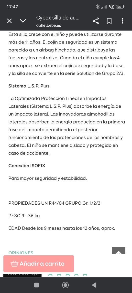 Silla coche Cybex Pallas 1-2-3