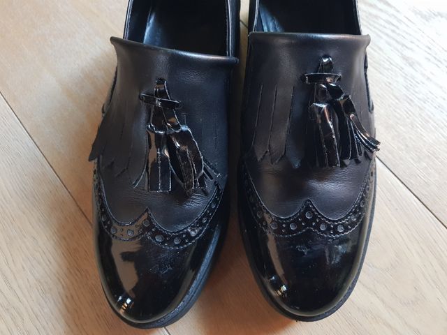 Mocassini neri con para, taglia 35