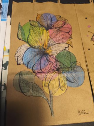 Bolsas de regalo kraft decoradas a mano