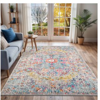 Alfombra multicolor estilo vintage