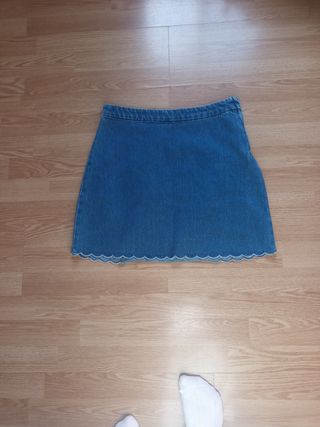 Minifalda vaquera h&m 38 azul medio 