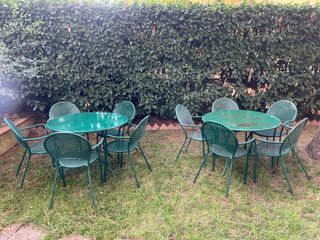 Set Tavolo Ferro Battuto Vintage Ø105 + 5 Sedie