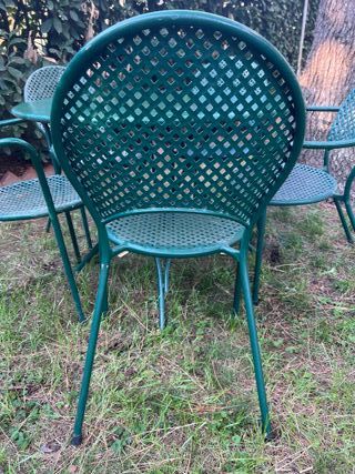 Set Tavolo Ferro Battuto Vintage Ø105 + 5 Sedie