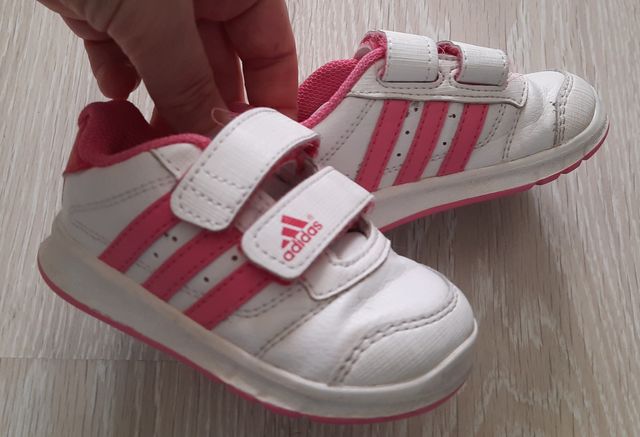 Zapatillas Adidas Niña Talla 20 Blancas y Rosas