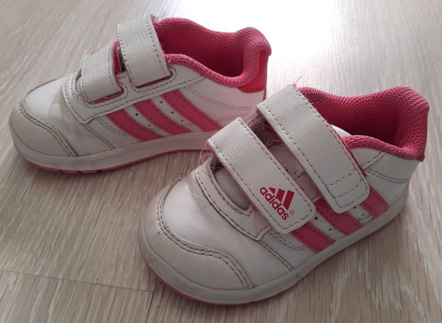 Zapatillas Adidas Niña Talla 20 Blancas y Rosas