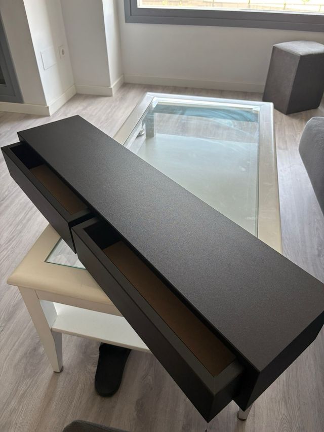 Estante de pared Domino cajones negros