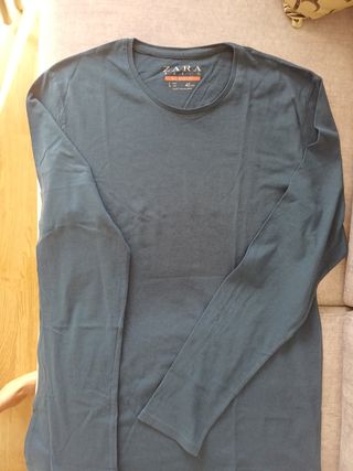 Camiseta basic Zara chico azul talla L