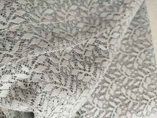 Juego 2 Cortinas Encaje Gris