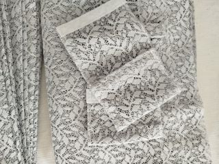 Juego 2 Cortinas Encaje Gris