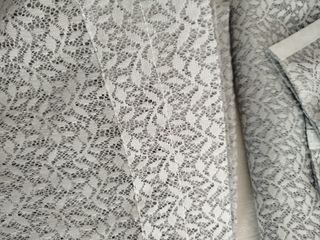 Juego 2 Cortinas Encaje Gris