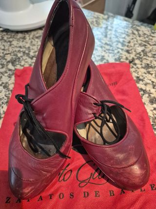 Zapatos de baile flamenco burdeos 