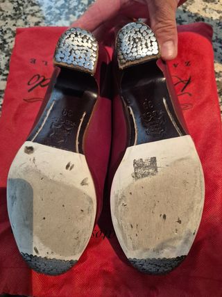 Zapatos de baile flamenco burdeos 