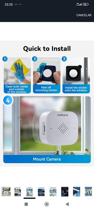 Cámara de seguridad outinput para ventana