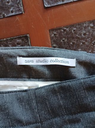Pantalón Zara Studio Collection Gris Rayas