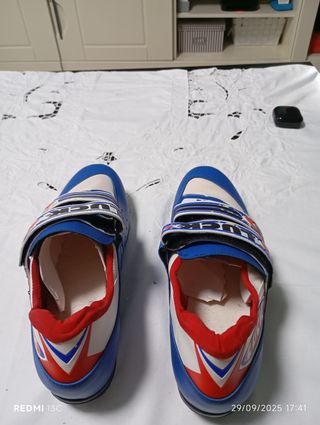 Zapatillas Ciclismo LUCK Azul/Rojo Talla 44