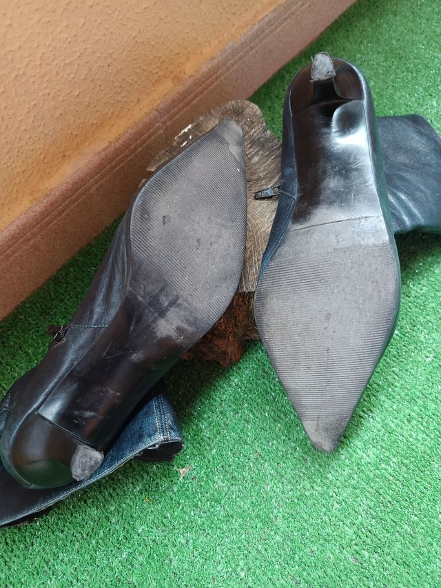 Botines piel punta fina mujer