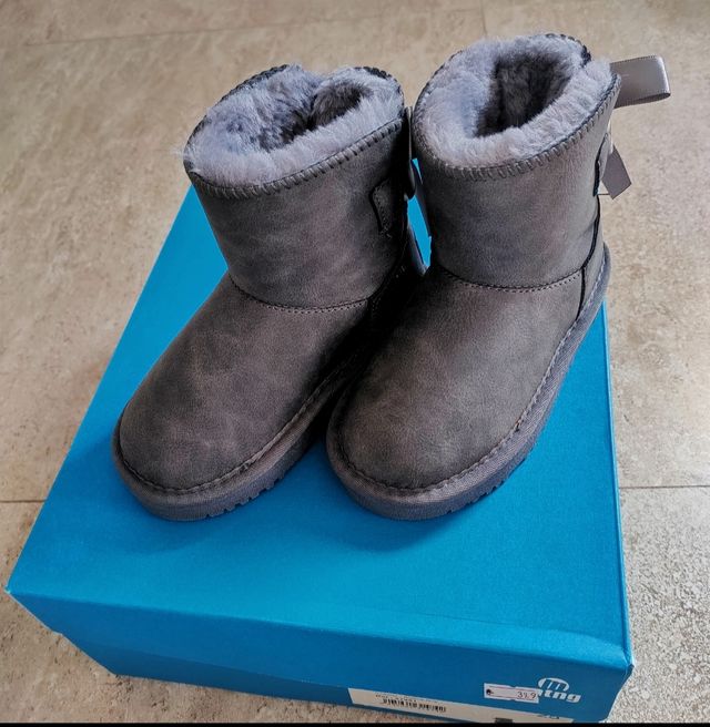 Stivaletti bambina grigi con fiocco brand MTNG