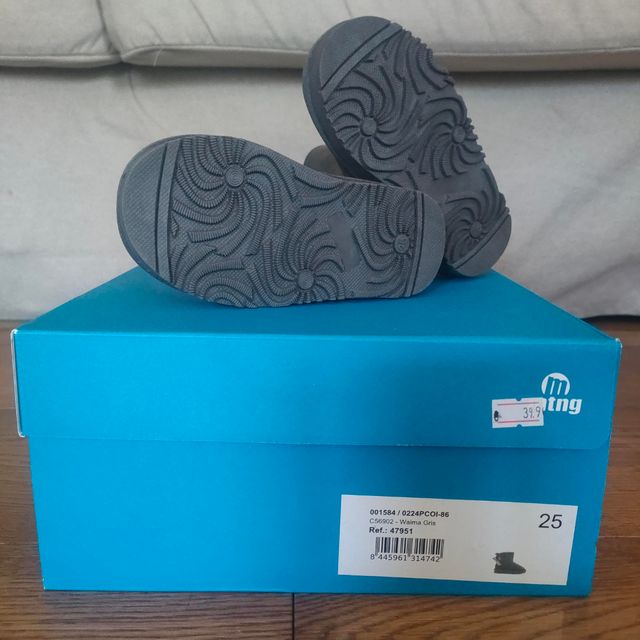 Stivaletti bambina grigi con fiocco brand MTNG