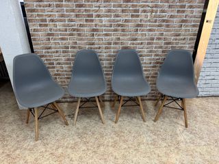 Confezione da 4 nuove sedie nordiche grigie
