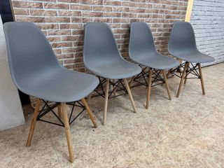 Confezione da 4 nuove sedie nordiche grigie