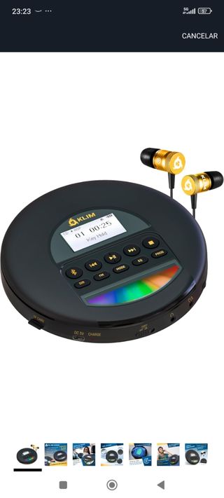 Reproductor CD KLIM MP3 Aux Bluetooth Tarjeta SD
