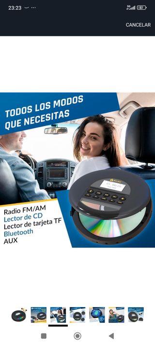 Reproductor CD KLIM MP3 Aux Bluetooth Tarjeta SD