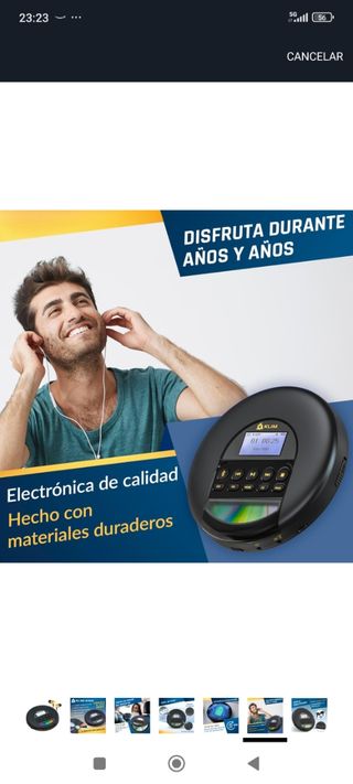 Reproductor CD KLIM MP3 Aux Bluetooth Tarjeta SD