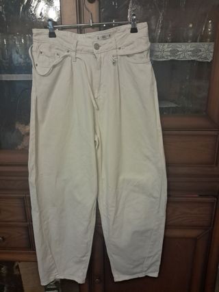 Pantalón blanco roto,mujer talla M
