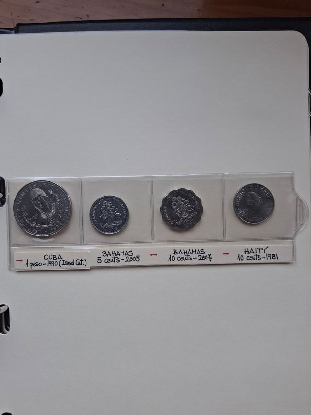 16 Monedas de Cuba, Bahamas,Haití, Rep. Dominicana