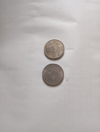 2 Monedas Antiguas España 25 Pesetas 1957