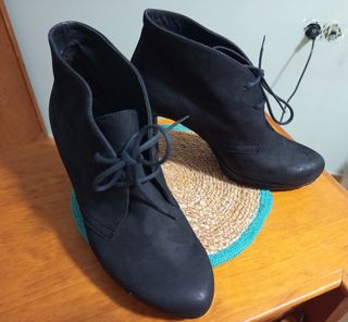 Botines mujer negros tacón alto 100% piel 
