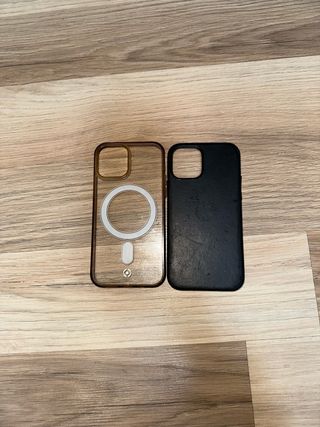 funda tranparente y negra iphone 12 pro originales
