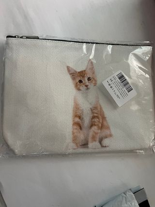 Neceser de viaje con estampado de gato