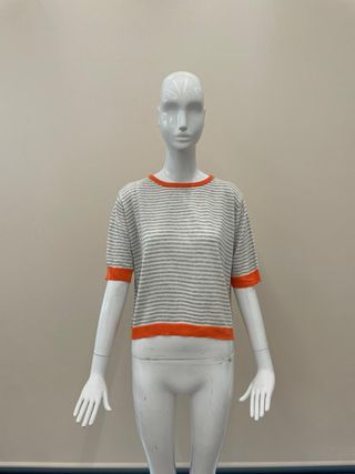 Jersey rayas cuello naranja