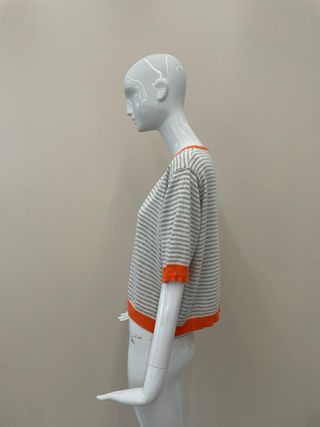 Jersey rayas cuello naranja