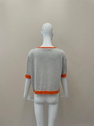 Jersey rayas cuello naranja