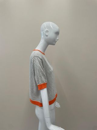 Jersey rayas cuello naranja