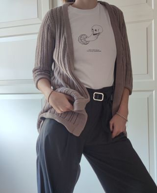 Cárdigan marrón Massimo Dutti