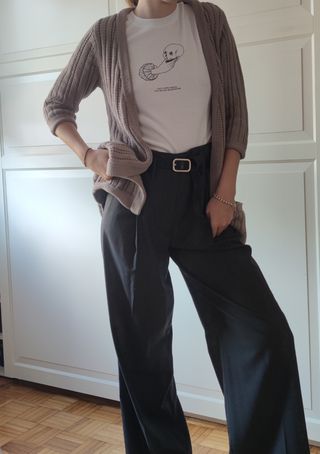 Cárdigan marrón Massimo Dutti