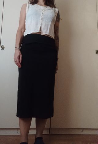 Falda negra larga y ajustada