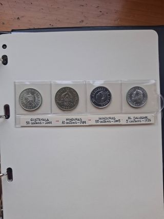  16 monedas: Guatemala, Honduras, El Salvador,Nica
